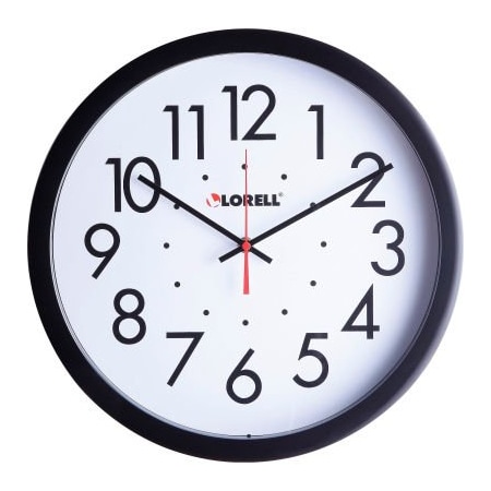 Lorell Lorell 14-1/2" Self-Set Wall Clock, Plastic Case, Black LLR61009